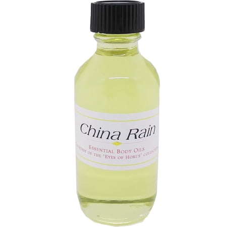 China Rain Scented Body Oil Fragrance [Regular Cap - Clear Glass - Gold - 2 oz.]