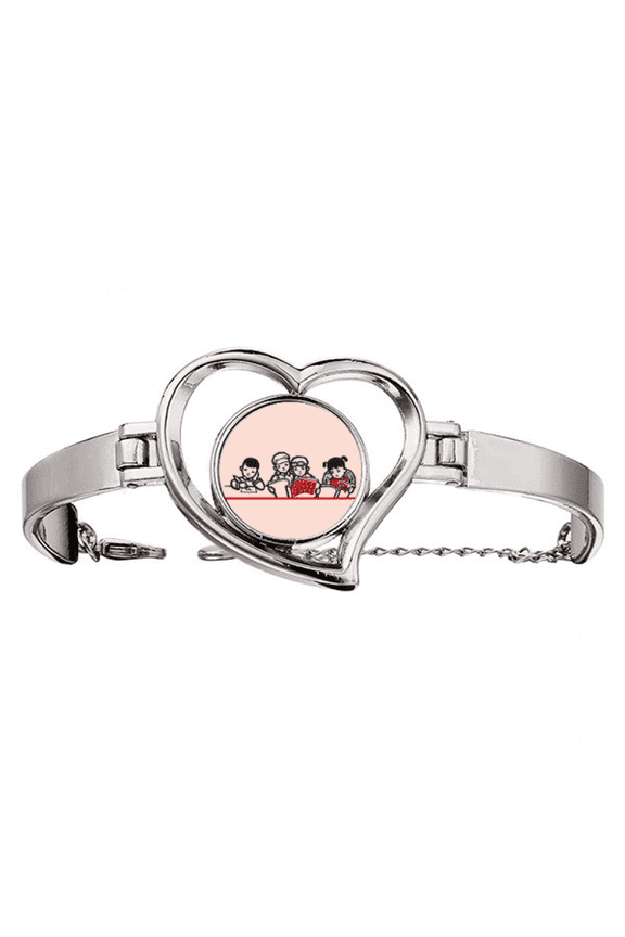 China Red Education Promotion Class Bracelet Heart Jewelry Wire Bangle