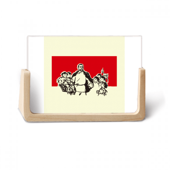 China Red Education Propaganda Leader Photo Wooden Photo Frame Tabletop Display