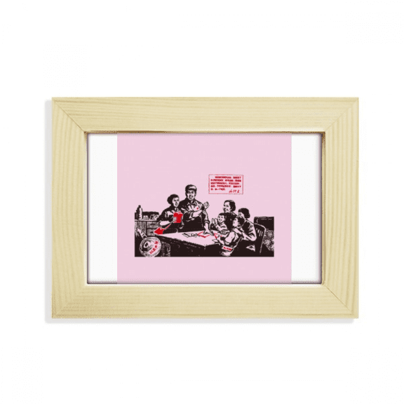 China Red Education Propaganda Professor Desktop Decorate Photo Frame Picture Art Painting 5x7 inch
