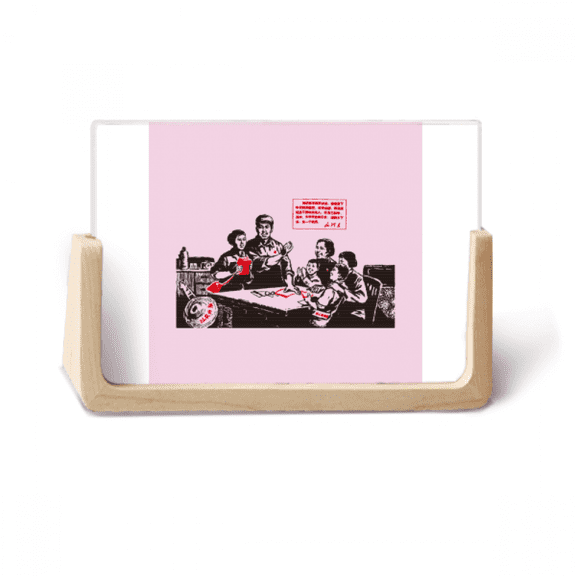 China Red Education Propaganda Professor Photo Wooden Photo Frame Tabletop Display
