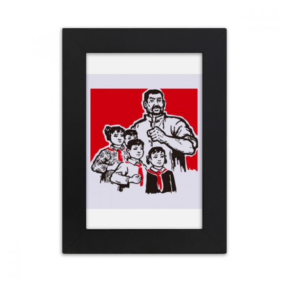 China Red Education Publicity Model Desktop Photo Frame Picture Display Art Painting Exhibit