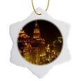 thumbnail image 1 of 3drose, China, Shanghai, Oriental Pearl Tv Tower, City Skyline-as07 Pox0427 - Pete Oxford, 3 inch Snowflake Porcelain Ornament, 1 of 7