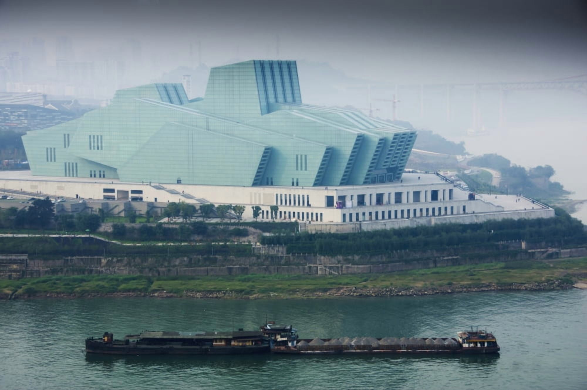 China Sichuan New Opera House Chongqing Canvas Art - Charles Bowman Design Pics (19 x 12)