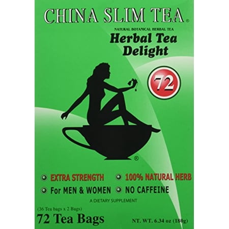 China Slim Dieter's Tea Delight Caffeine-Free Herbal Tea Bags, 72 Count
