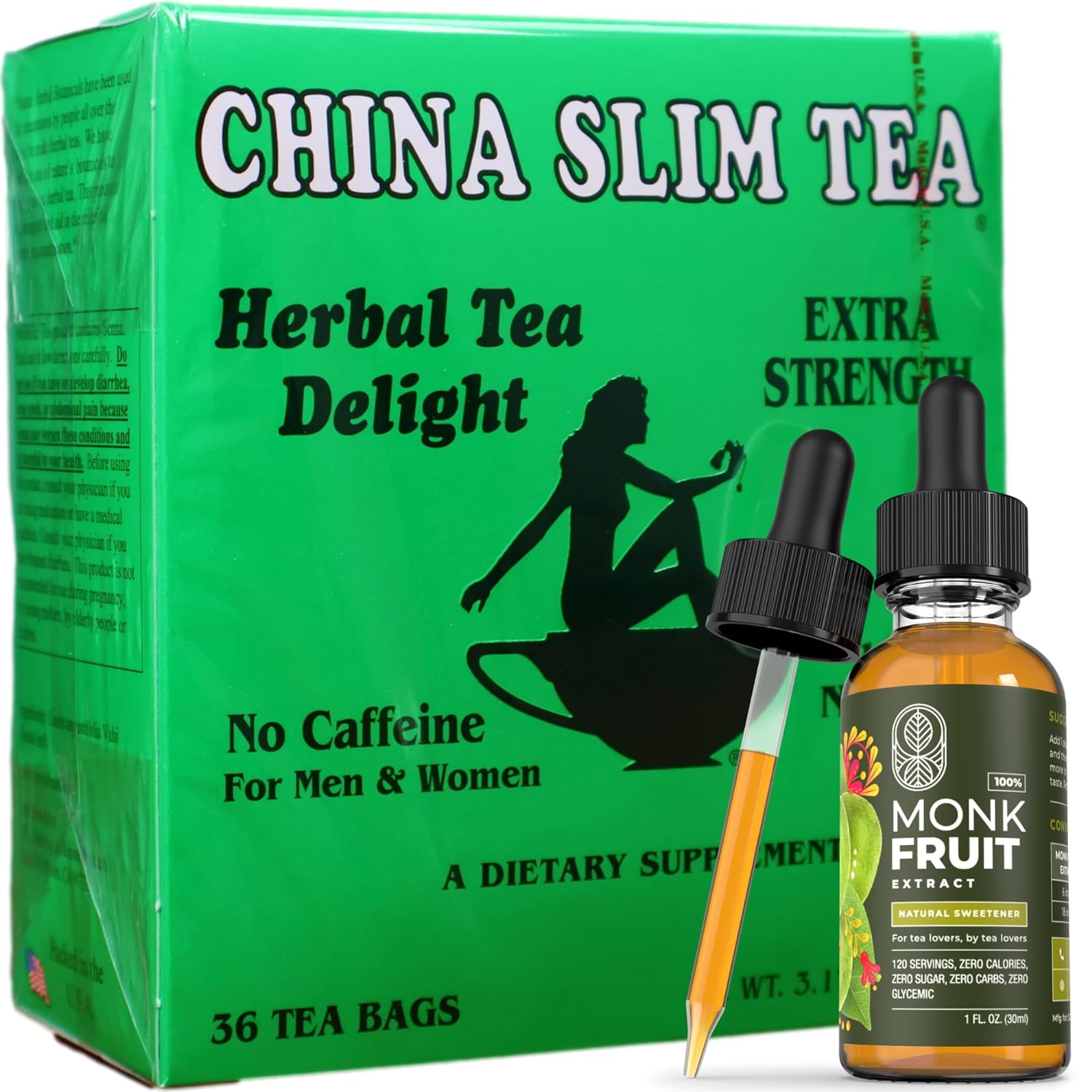 China Slim Tea Dieter's Delight Monk Fruit Extract Sweetener Liquid (36