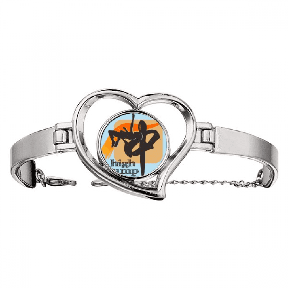 China Sports Track Field Highjump Bracelet Heart Jewelry Wire Bangle