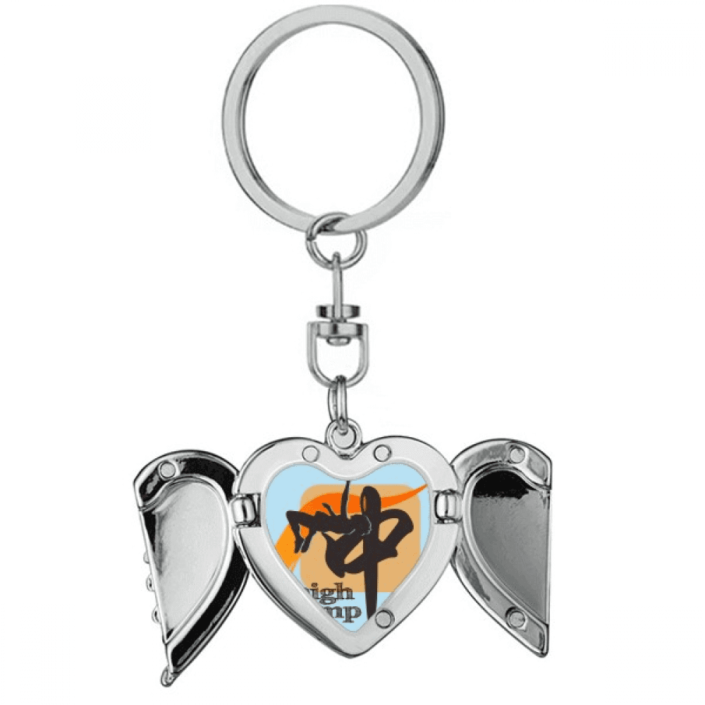 China Sports Track Field Highjump Heart Angel Wing Key Chain Holder