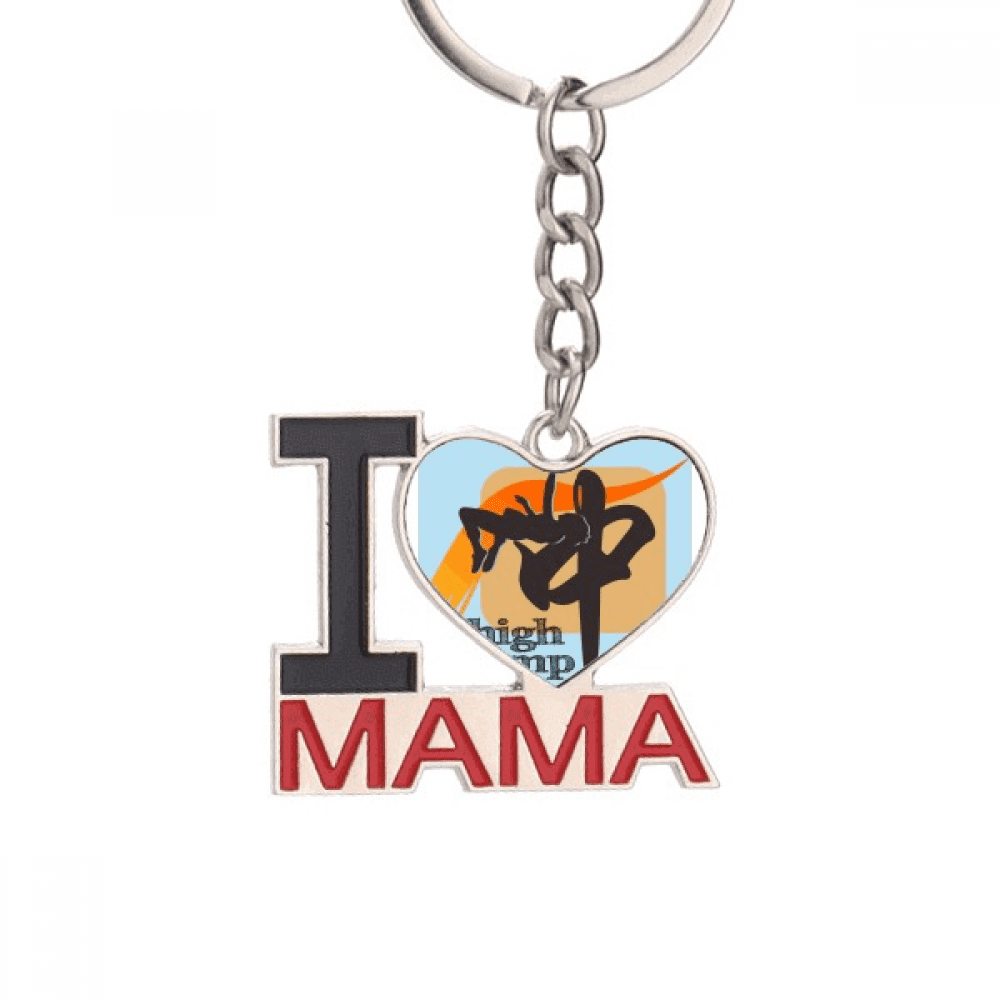 China Sports Track Field Highjump Keychain Metal Keyring Holder Love MAMA Mother