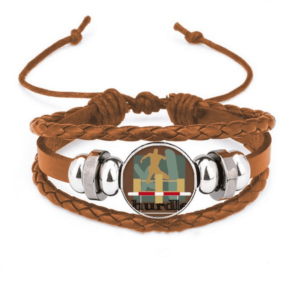 China Sports Track Field Hurdle Bracelet Wristband Leather Jewelry Ornament