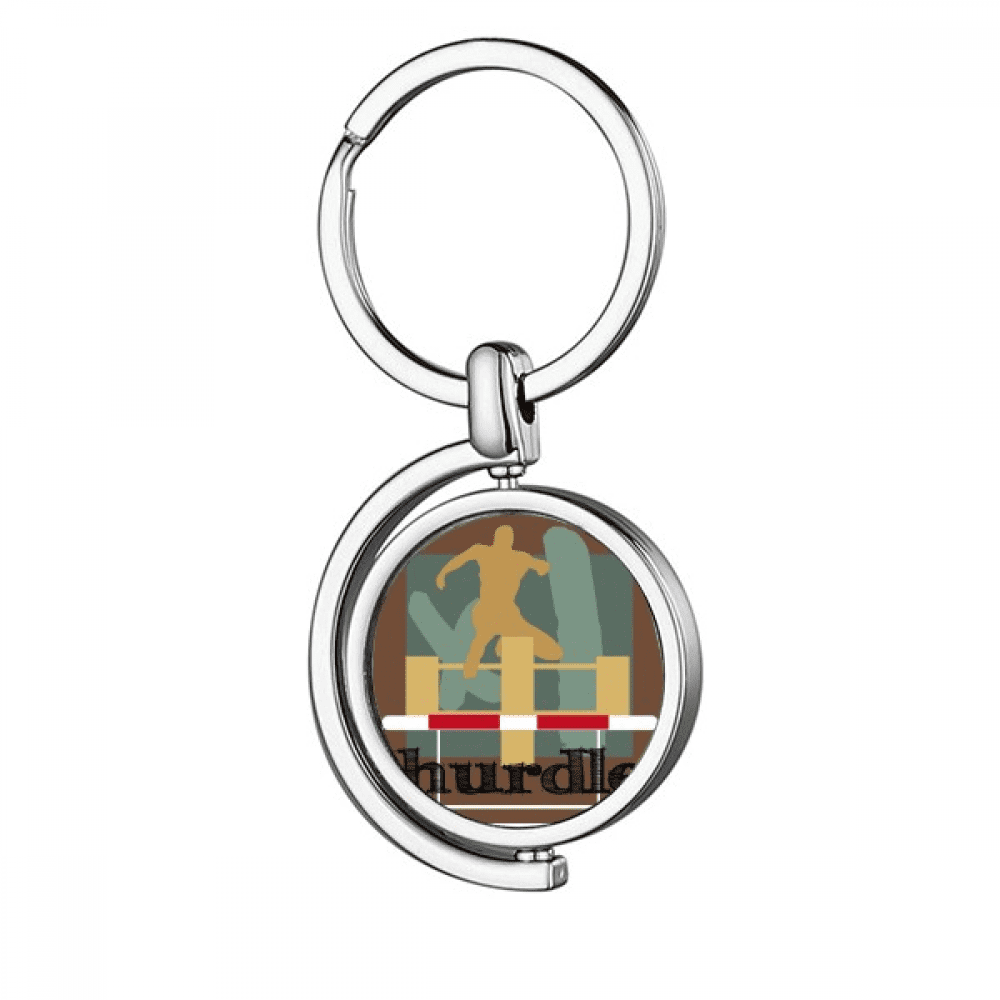 China Sports Track Field Hurdle Rotating Keychain Metal Keyring Holder