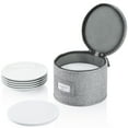 thumbnail image 1 of China Storage Container for Saucer, Bowls, and Appetizer Plates - 7" W x 5.5" H - Includes 12 Felt Dividers - Stackable with Hard Shell and Interior Quilted Padding, 1 of 6