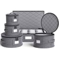 thumbnail image 2 of Hold N’ Storage Quilted China Storage Containers – 5-Piece Set With Dividers, Moving Boxes For Dinnerware, Flax Brown 2 of 4