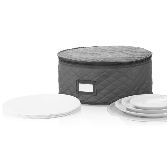 China Storage Containers for Charger Plates - 15" W x 7" H - Includes 12 Felt Pads  - Great for Platters, Big Plates and Serving Dishes