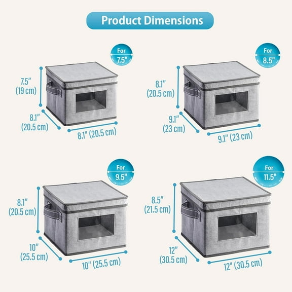 China Storage Containers for Dishes, Hard Shell Moving  with 4 Sizes, Holds 48 Plates,  Window Panel