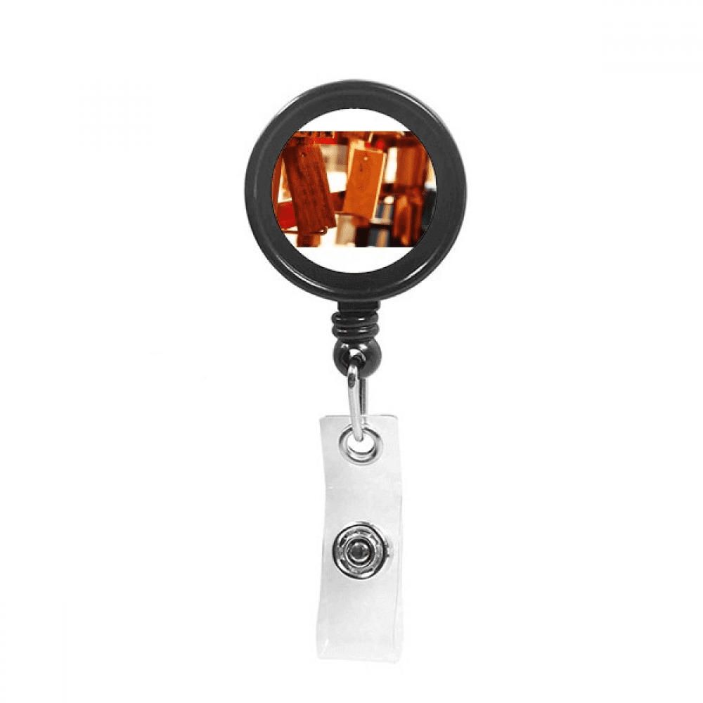 China Style Blessing Board Photography Retractable Keychain Badge Holder ID Badge
