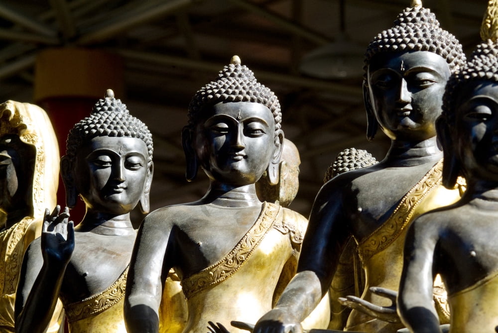 China Thai Buddha Sculptures Beijing Canvas Art - Ray Laskowitz Design Pics (34 x 22)