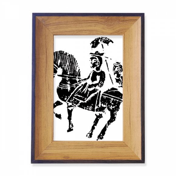China Wei Jin Dynasties Horse Riding Pattern Photo Frame Exhibition Display Art Desktop Painting