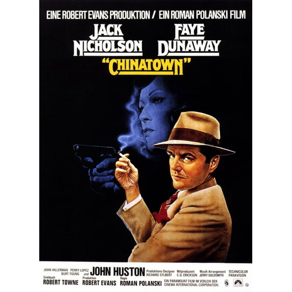 Chinatown From Left Faye Dunaway Jack Nicholson 1974 Movie Poster Masterprint (24 x 36)