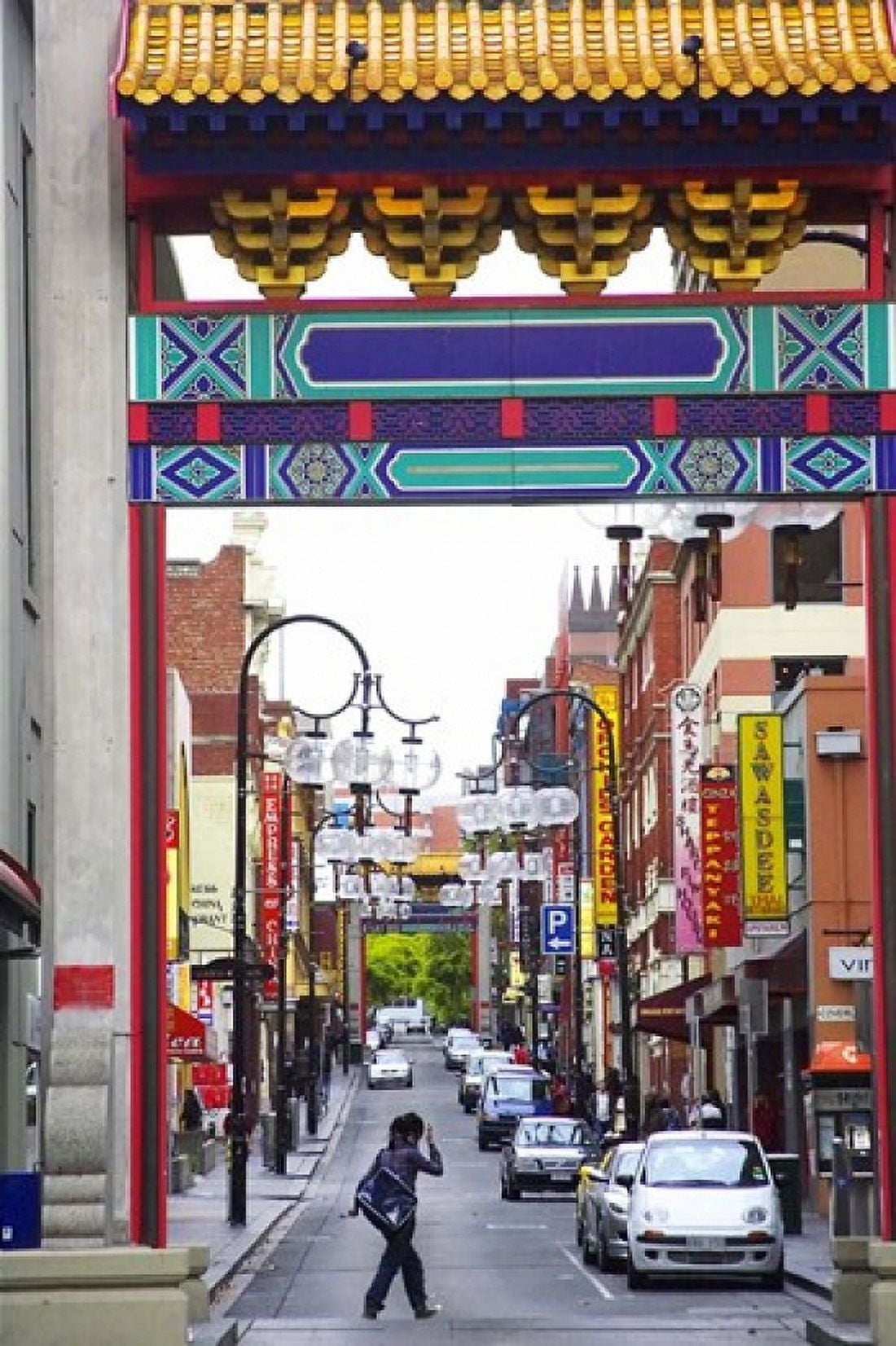 Chinatown Little Bourke Street Melbourne Victoria Australia Canvas Art - David Wall DanitaDelimont (17 x 26)