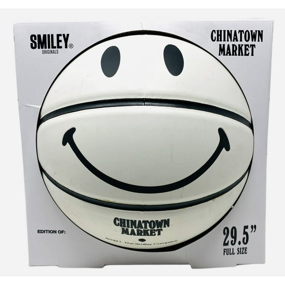 Chinatown Market X Smiley Originals 29.5" Full Size Indoor White Basketball