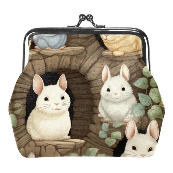 Chinchilla Coin Purse, Kiss Lock Coin Purse, Large Capacity Coin Pouch, Change Purse Cute Car Coin Holder for Women