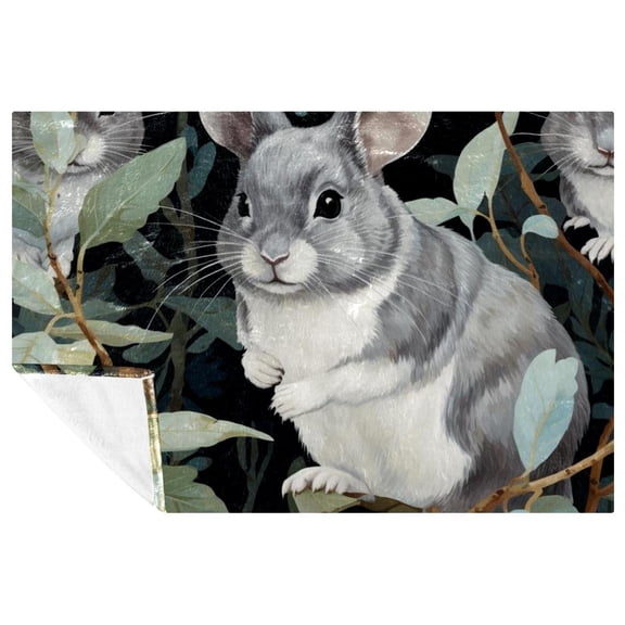 Chinchilla Cozy Microfiber Throw Blanket | Soft and Warm Printed Throw Blanket | Lightweight Blanket for Sofa, Bed, Couch, Office, Camping | Blankets & Throws