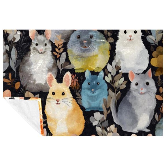 Chinchilla Custom Microfiber Throw Blanket: Soft and Warm Printed Blanket, Lightweight for Sofa, Bed, Couch, Office, and Camping - Versatile Blankets