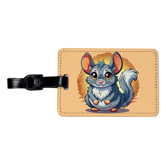 Chinchilla Cute Faux Leather Travel Luggage Tag