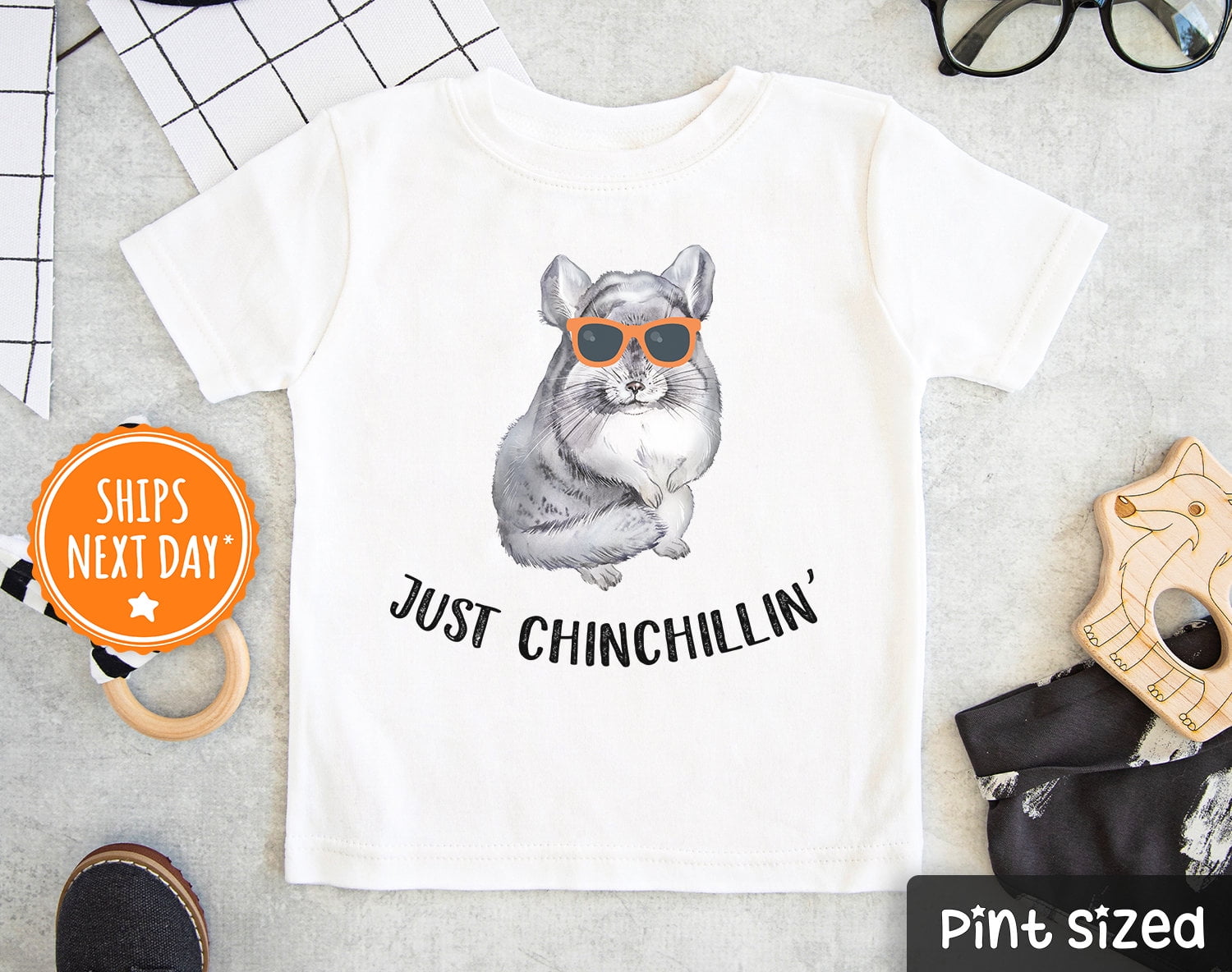 Gourde Isotherme 500ml - 'I'm Just Chinchillin' - Chinchilla Rigolo - Inox Blanc - Gift Base