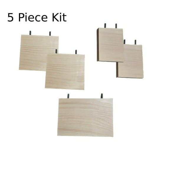 Chinchilla Budget Bundles Ledge Set 5 Piece Kit - Kiln Dried Pine Shelves & Mounting Hardware for Chinchilla & Small Animal Cage