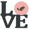 thumbnail image 1 of Chinchilla Pink Check Metal Wall Artwork LOVE, 1 of 2