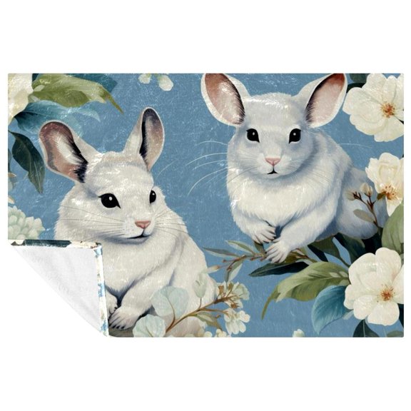 Chinchilla Soft Microfiber Throw Blanket - Printed Lightweight Blanket for Sofa, Bed, Couch, Office, and Camping
