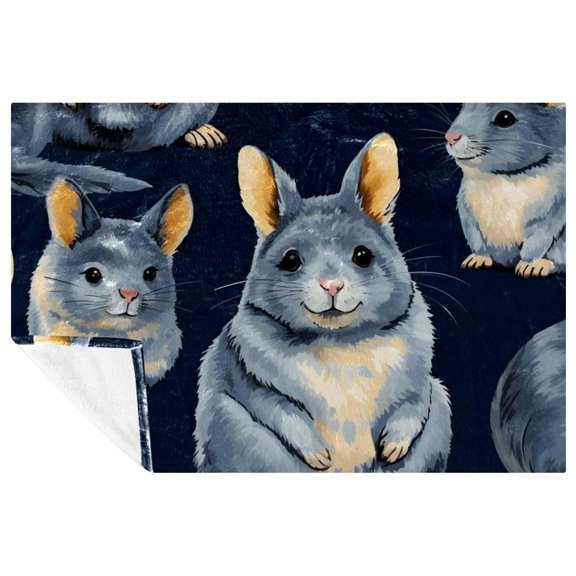 Chinchilla Soft and Warm Microfiber Custom Blanket, Printed Throw Blanket for Sofa, Bed, Couch, Office, and Camping - Lightweight Blanket and Throw for All Seasons