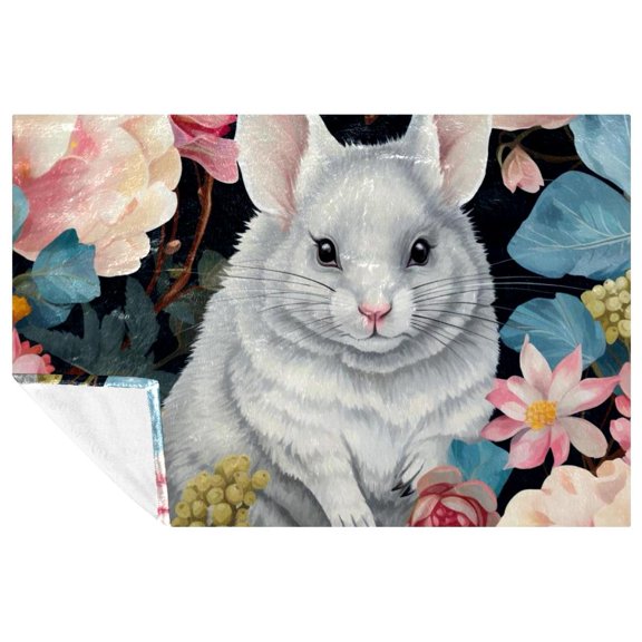 Chinchilla Soft and Warm Microfiber Throw Blanket, Printed Lightweight Throw Blanket for Sofa, Bed, Couch, Office, and Camping - Blankets & Throws, Throw Blanket, Throw Blankets