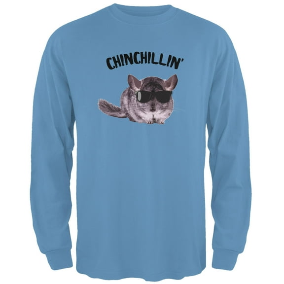 Chinchillin Chinchilla Carolina Blue Adult Long Sleeve T-Shirt - Medium