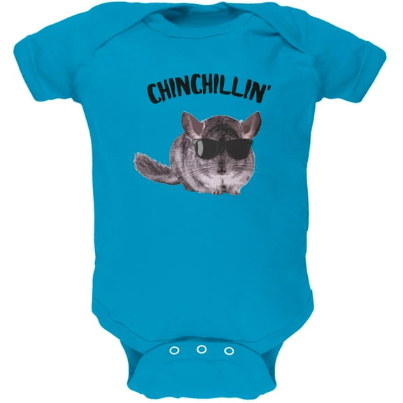 Chinchillin Chinchilla Turquoise Soft Baby One Piece - 6 month