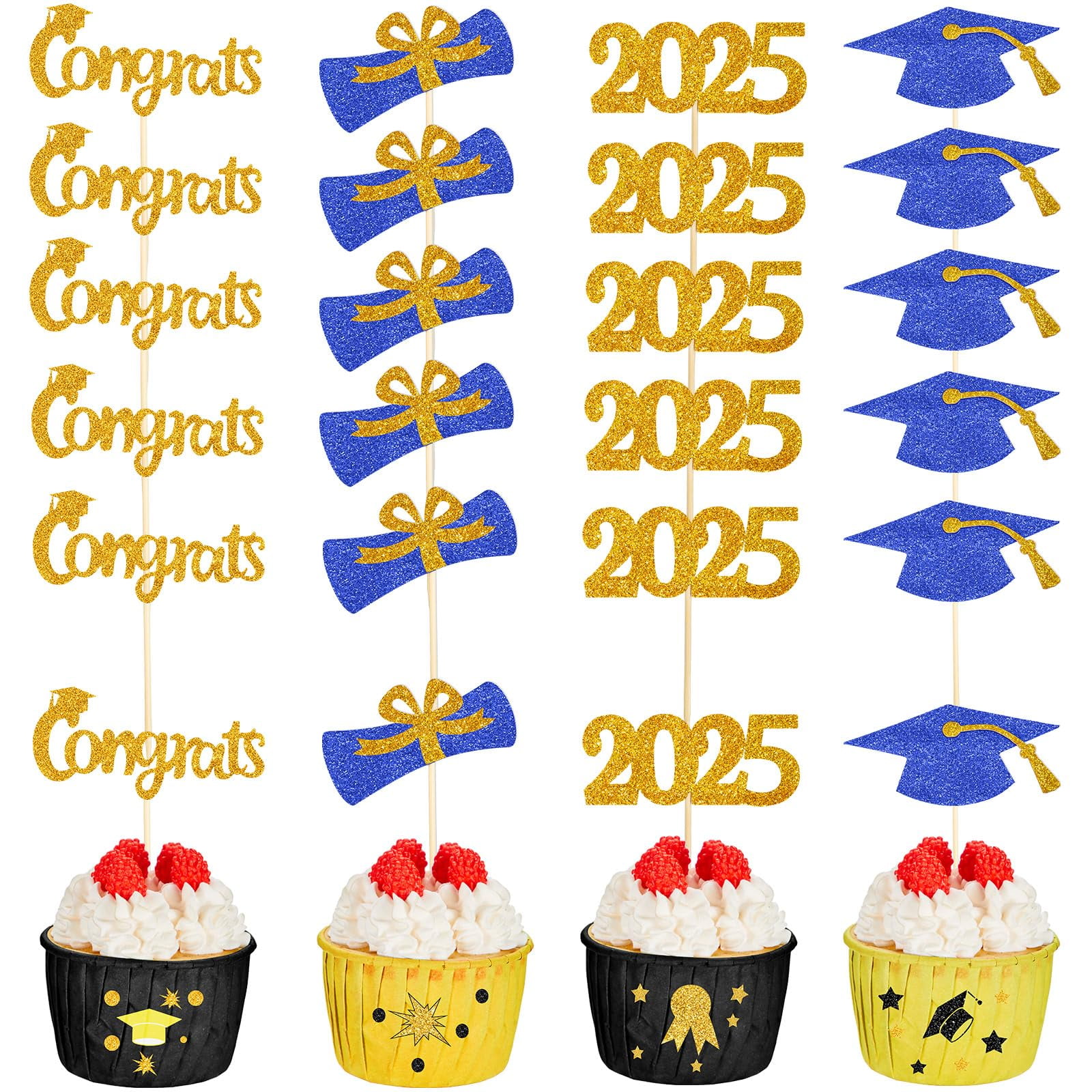 5er-Set Cupcake-Deko: Lustige Abschluss-Topper Aus Acryl Für Kuchen & Cupcakes – Ideal Für Jede Graduation Party!