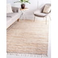 thumbnail image 1 of Chindi Cotton Collection Soft Hand Woven Natural Fiber Striped Area Rug, 4 ft x 6 ft, Beige/Ivory, 1 of 10