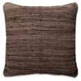 thumbnail image 1 of PILLOWPIA Chindi Handwoven Rag Rug Square Pillow Cover, Wenge, 20" x 20", 100% Cotton, Visible Brass Zipper, 1 of 9