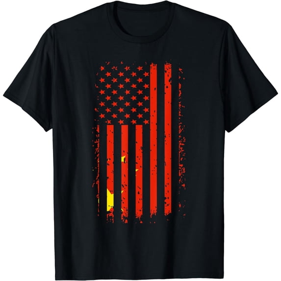 Chinese American Flag Chinese Roots China Gift T-Shirt