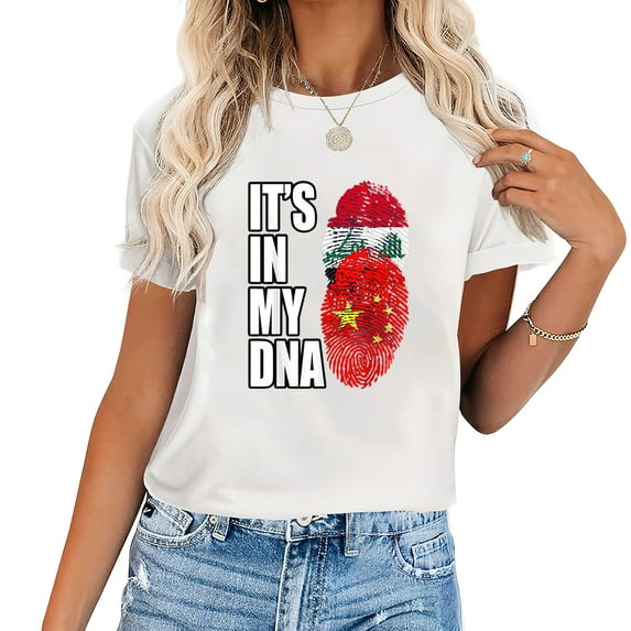 Chinese And Iraqi Mix DNA Flag Heritage T-Shirt