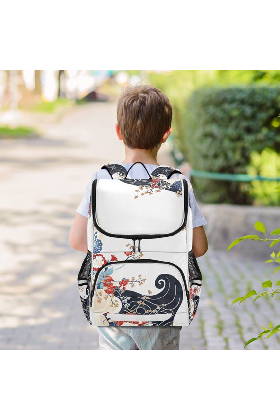 Chinese Arabesque Backpack Big Laptop Backpack Casual Daypack Quilted Large Capacity Large Bookbags