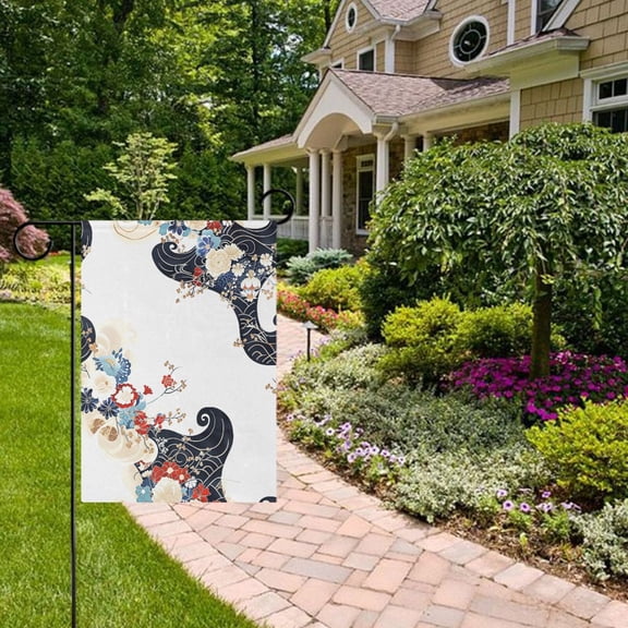 Chinese Arabesque Garden Flag Double Sided 12 x 18 Inch Outside Yard Decoration Outdoor Flag