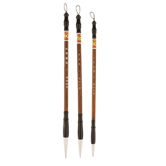 Chinese Art Brushes for Beginners Calligraphy Writing, Painting, Drawing - Set of 3, L M