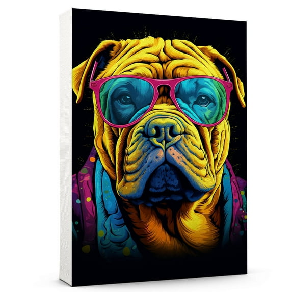 Chinese Art Print Poster, Dog Wall Art Painting Decor, Dog Pop Art Home Decor Artwork For Bedroom Living Room Bathroom Decor,