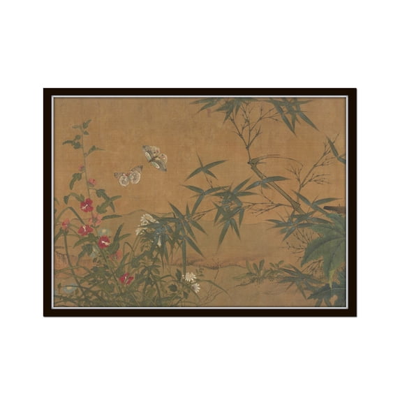 Chinese Birds Wall Art Print, Flowers And Insects, Textile, Silk, Asian ...