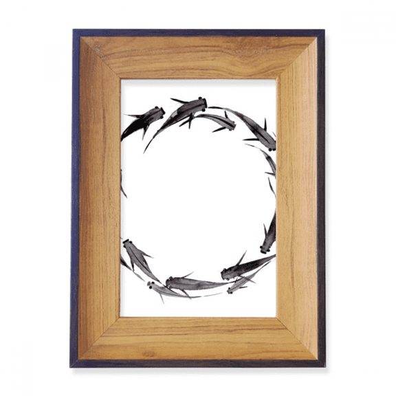 Chinese Black Carp Fish Animal Photo Frame Exhibition Display Art Desktop Painting