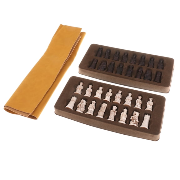 Chinese Board Game Set Foldable Chessboard+Ancient Soldier Piece Collectible