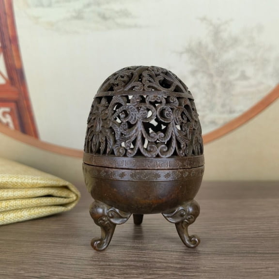 Chinese Bronze Incense Burner Handcrafted Tabletop Decor